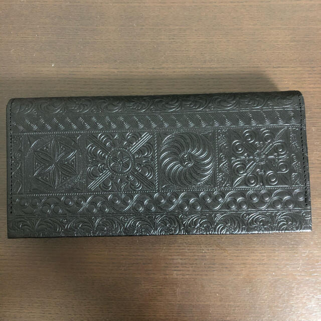 訳あり美品》文庫革 黒い長財布 - 財布