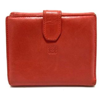 ロエベ(LOEWE)のロエベ Wホック財布 - レッド ナッパレザー(財布)