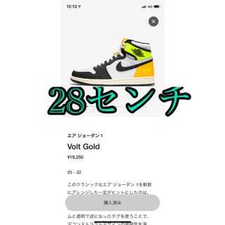 ナイキ(NIKE)のNIKE aj1 volt gold 28センチ　送料無料(スニーカー)