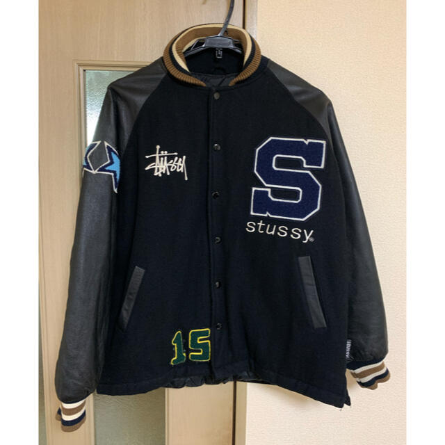 希少サイズ　OLD STUSSY オールドステューシー 15周年 スタジャン袖丈77