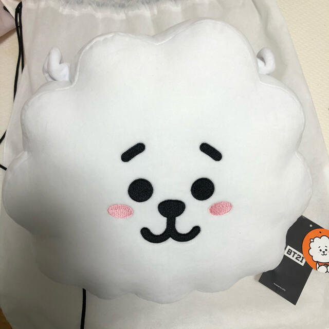 防弾少年団(BTS)(ボウダンショウネンダン)のBT21 RJ 30cm クッション　公式の販売は終了してるため貴重品です エンタメ/ホビーのおもちゃ/ぬいぐるみ(ぬいぐるみ)の商品写真