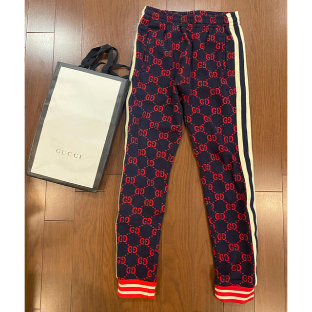 Gucci(グッチ)のグッチ GG ジャガード トラックパンツ ジョギングパンツ S 青×赤 美品 メンズのパンツ(その他)の商品写真