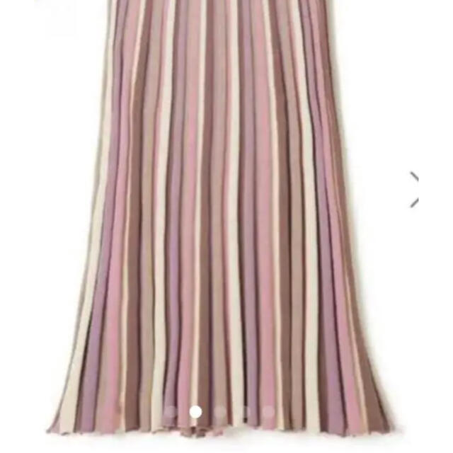GRL(グレイル)のGRL グレイル マルチストライプ スカート ニットスカート プリーツ ピンク レディースのスカート(ロングスカート)の商品写真