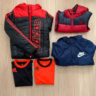 アディダス(adidas)のアディダス ダウンジャケット　ダウンベストTシャツ　NIKEハーフコート　130(ジャケット/上着)