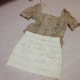 スナイデル(SNIDEL)のスナイデル レース スカート(ミニスカート)