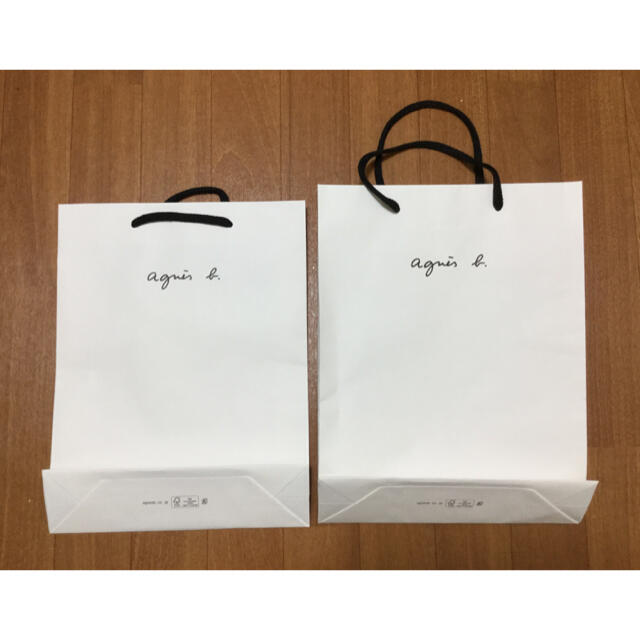 agnes b.(アニエスベー)のショップ袋 同サイズの2枚セット レディースのバッグ(ショップ袋)の商品写真