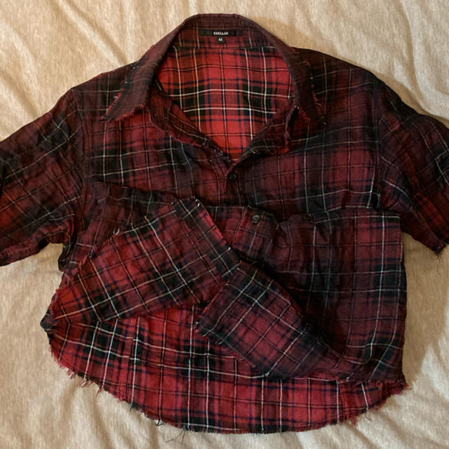 シェラック　半袖　シャツ　トップス　チェック　赤　黒 メンズのトップス(シャツ)の商品写真