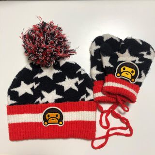 アベイシングエイプ(A BATHING APE)のbape kids ニット帽子 STA  Milo エイプ ベイプキッズ(帽子)