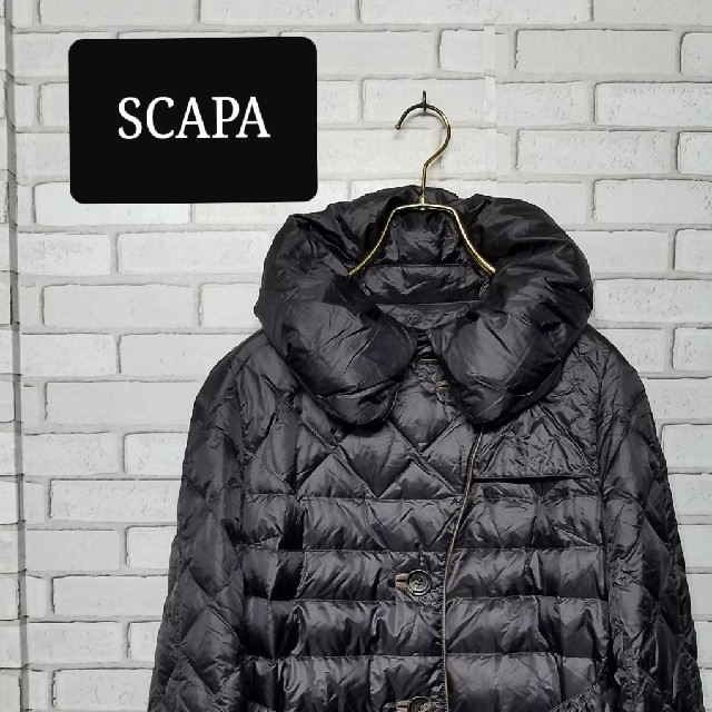 【SCAPA】 スキャパ　ダウンコート　黒　ロング　38