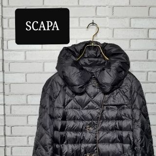 スキャパ(SCAPA)の【SCAPA】 スキャパ　ダウンコート　黒　ロング　38(ダウンコート)