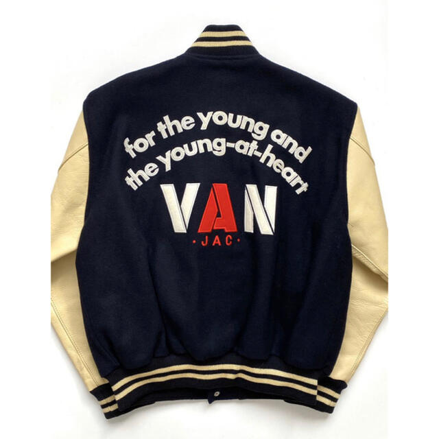 VAN Jacket - 美品☆VAN JAC アーチロゴ 袖革 スタジャン LL の通販 by ...