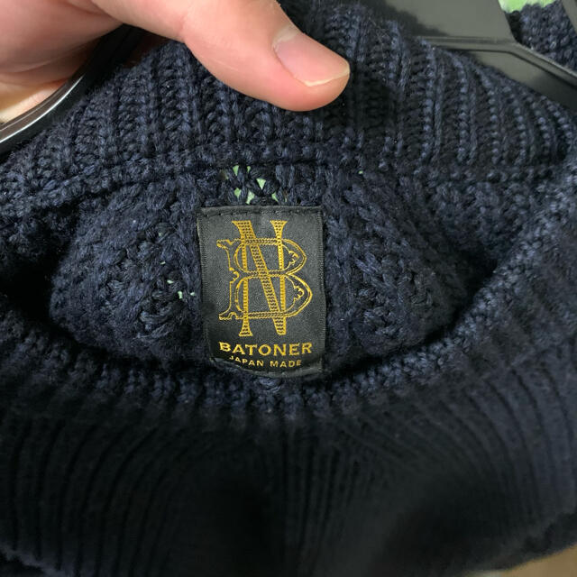 COMOLI(コモリ)のバトナー　batoner signature knit ネイビー　サイズ1 メンズのトップス(ニット/セーター)の商品写真