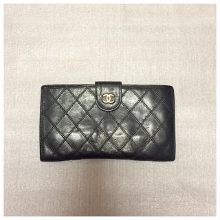 シャネル(CHANEL)のシャネル レザー 2つ折り がま口 財布(財布)