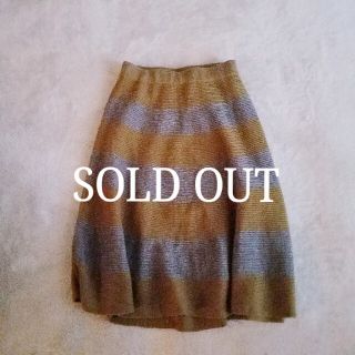 [north object de petit]border knit skirt(ひざ丈ワンピース)