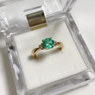 エメラルド0.69ct ダイヤモンド0.1ct リング　指輪　12号(リング(指輪))