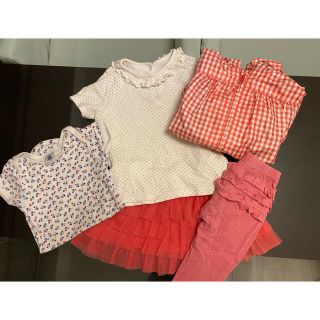 プチバトー(PETIT BATEAU)のりこみ様専用　プチバトー　パーカーチュールスカート5点セット(ジャケット/コート)