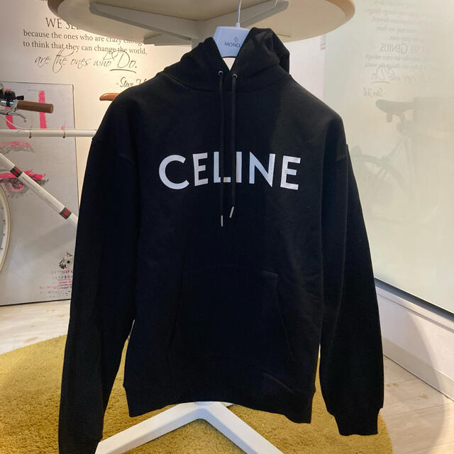celine - CELINE セリーヌ パーカー 黒 ブラック スウェットシャツの 