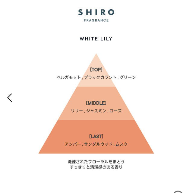 shiro(シロ)のホワイトリリー　オードパルファン コスメ/美容の香水(香水(女性用))の商品写真