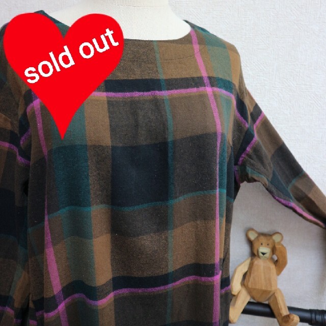 素晴らしい価格 Heart Market★チェックワンピース★ブラウン×ブラック×グリーン×ピンク Hart - Market ロングワンピース+マキシワンピース