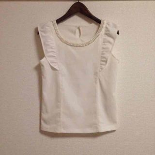 プロポーションボディドレッシング(PROPORTION BODY DRESSING)の【美品】パール付フリルブラウス(シャツ/ブラウス(半袖/袖なし))