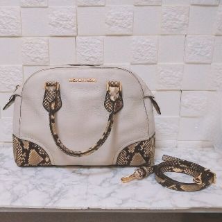 マイケルコース(Michael Kors)のリヲ様専用★MICHAEL KORSパイソン柄2wey本革ショルダーハンドバッグ(ハンドバッグ)