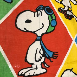 スヌーピー(SNOOPY)の大判❗️🌜ビンテージ シーツ🌛スヌーピー   大柄(生地/糸)