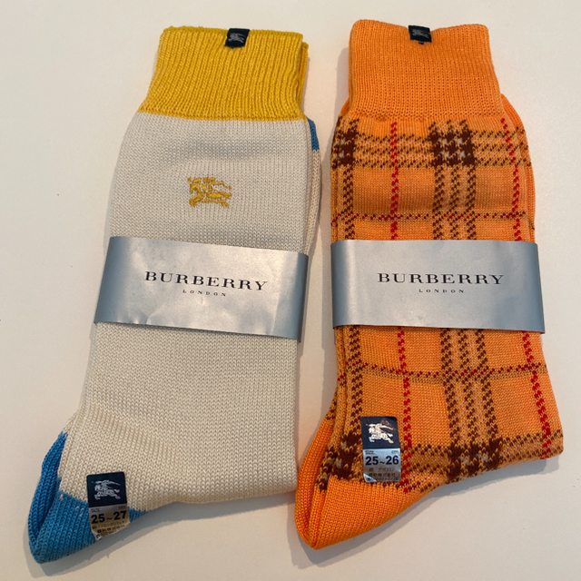 63%OFF!】 BURBERRY バーバリー メンズ靴下 2足セット 新品未使用 メンズソックス