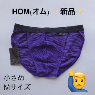 ● 新品・未使用●  HOM(オム)ビキニ Ｍサイズ メッシュボーダー  ブルー(その他)