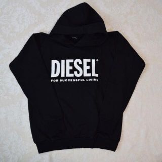 ディーゼル(DIESEL)の【新品・未使用】DIESEL KIDS ロゴ スウェットパーカー黒8Y（130）(ジャケット/上着)