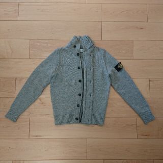 STONE ISLAND◇ジップボタンカーディガン(厚手)/M/ウール/GRY