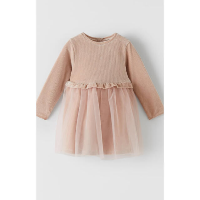 ZARA KIDS(ザラキッズ)のZARA コントライトザインチュールワンピース3〜4(104) キッズ/ベビー/マタニティのキッズ服女の子用(90cm~)(ワンピース)の商品写真