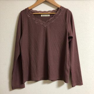 マジェスティックレゴン(MAJESTIC LEGON)のMAJESTIC LEGON / Vネックレースリブトップス(カットソー(長袖/七分))