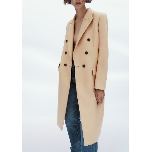 ZARA(ザラ)のZARA　ダブルブレストコート レディースのジャケット/アウター(チェスターコート)の商品写真