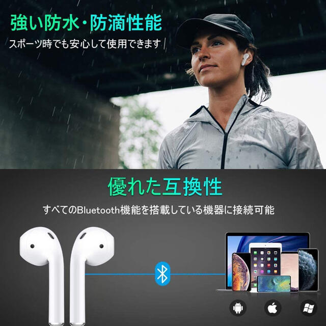 Bluetoothワイヤレスイヤホン スマホ/家電/カメラのオーディオ機器(ヘッドフォン/イヤフォン)の商品写真