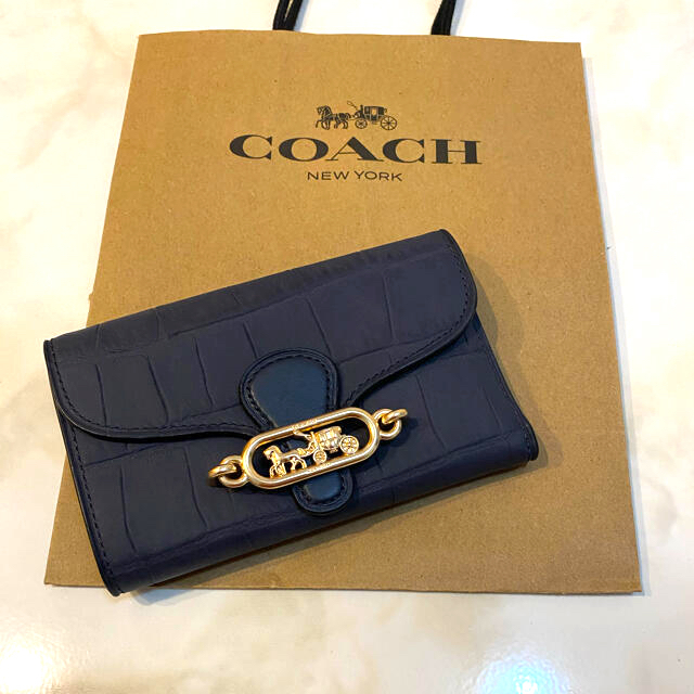 COACH  クロコダイル　ネイビー