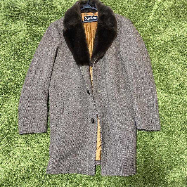 M supreme 15AW Fur Collar Tweed Coat