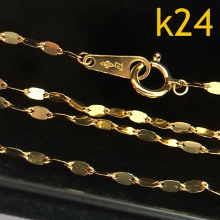 k24 ペタルチェーン　ネックレス　チェーン　純金　42センチ　k18  k10