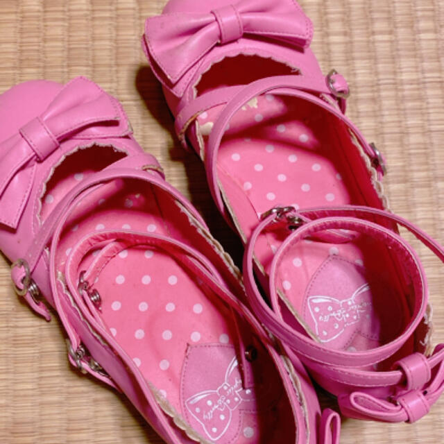 Angelic Pretty(アンジェリックプリティー)のPretty♡茶会靴♡濃いピンク♡LL レディースの靴/シューズ(ハイヒール/パンプス)の商品写真