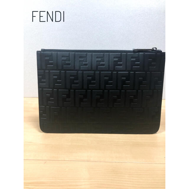 お取り寄せ】 FENDI 【限定1個】FENDI クラッチバッグ ズッカ柄 黒