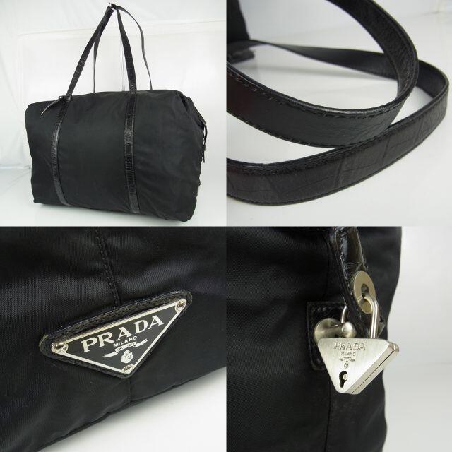 PRADA(プラダ)のプラダ 横幅45cm ナイロン×レザー ボストン ハンド バッグ 旅行鞄 レディースのバッグ(ボストンバッグ)の商品写真