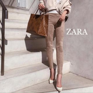 ザラ(ZARA)のZARA レギンスパンツ　スエード風素材レギンス スエードパンツ レギパン(スキニーパンツ)