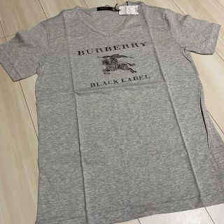 バーバリーブラックレーベル(BURBERRY BLACK LABEL)の新品！BURBERY バーバリーブラックレーベル Tシャツ グレー(Tシャツ/カットソー(半袖/袖なし))