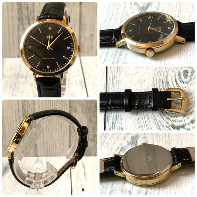 ete(エテ)の【動作OK】ete エテ 腕時計 ボーイフレンド 4石 ブラック レディースのファッション小物(腕時計)の商品写真