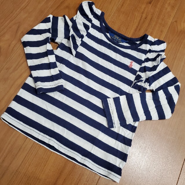 Ralph Lauren(ラルフローレン)のラルフローレンフリルボーダーカットソー3T☆RALPH LAUREN キッズ/ベビー/マタニティのキッズ服女の子用(90cm~)(Tシャツ/カットソー)の商品写真