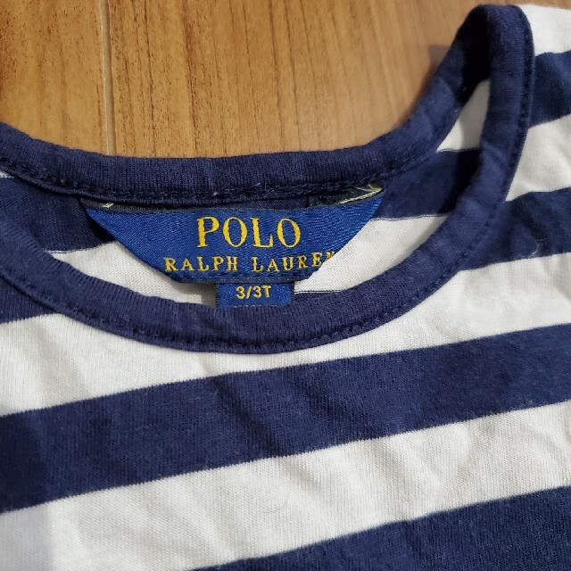 Ralph Lauren(ラルフローレン)のラルフローレンフリルボーダーカットソー3T☆RALPH LAUREN キッズ/ベビー/マタニティのキッズ服女の子用(90cm~)(Tシャツ/カットソー)の商品写真