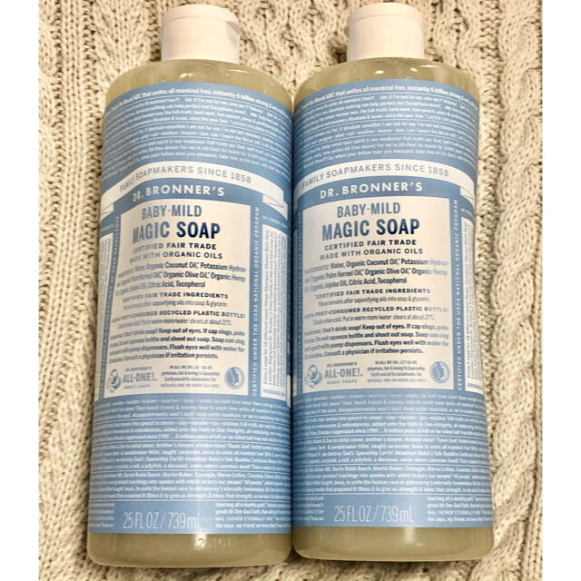 Dr.Bronner(ドクターブロナー)のドクターブロナー　マジックソープ　739ml ２本セット コスメ/美容のボディケア(ボディソープ/石鹸)の商品写真