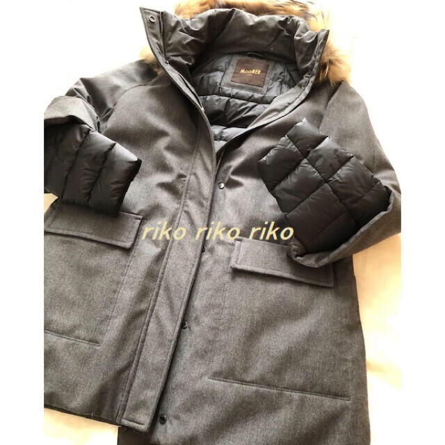 MONCLER(モンクレール)のMOORER ムーレー Foxファーフード付カシミア混ダウンコート 40 新品 レディースのジャケット/アウター(ダウンコート)の商品写真