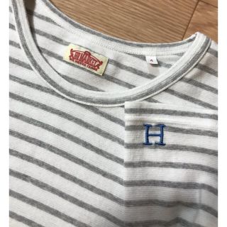 ハリウッドランチマーケット(HOLLYWOOD RANCH MARKET)のH刺繍 HRM ハリラン スパンフライスストレッチ ロンT ボーダー XL 長袖(Tシャツ/カットソー(七分/長袖))