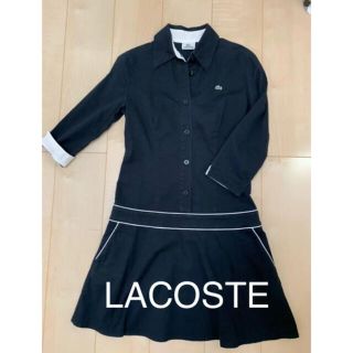 ラコステ(LACOSTE)のラコステ ひざ丈ワンピース  黒 バイカラー ゴルフウェア(ひざ丈ワンピース)