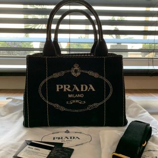 プラダ(PRADA)の【新品未使用】プラダ☆カナパ☆ショルダーバック☆ギンガムチェック柄(トートバッグ)